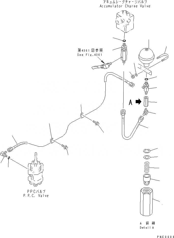 Схема запчастей Komatsu WA470-3 - ГИДРОЛИНИЯ (КЛАПАН PPCЛИНИЯ) (/) (РАЗГРУЗ. КЛАПАН -     PPC КЛАПАН)(№-) УПРАВЛ-Е РАБОЧИМ ОБОРУДОВАНИЕМ