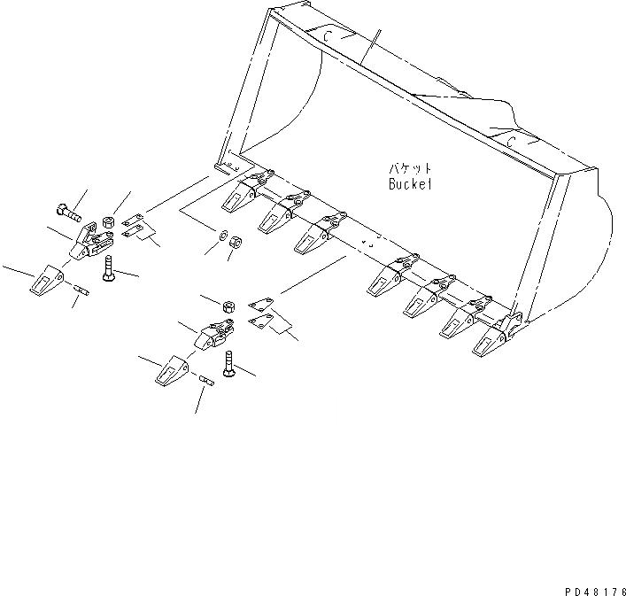 Схема запчастей Komatsu WA470-3 - TIP TOOTH(№-) РАБОЧЕЕ ОБОРУДОВАНИЕ