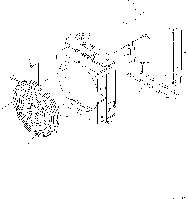 Схема запчастей Komatsu WA470-3 - УПЛОТНЕНИЯ РЕШЕТКИ РАДИАТОРА СИСТЕМА ОХЛАЖДЕНИЯ