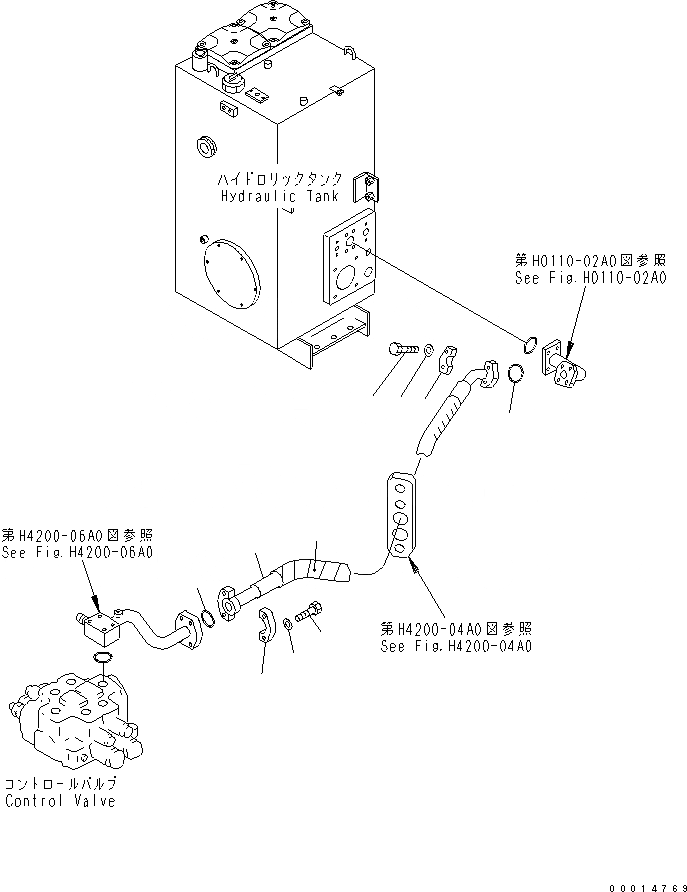 Схема запчастей Komatsu WA470-3 - ГИДРОЛИНИЯ (ВОЗВРАТНАЯ ЛИНИЯ) ГИДРАВЛИКА