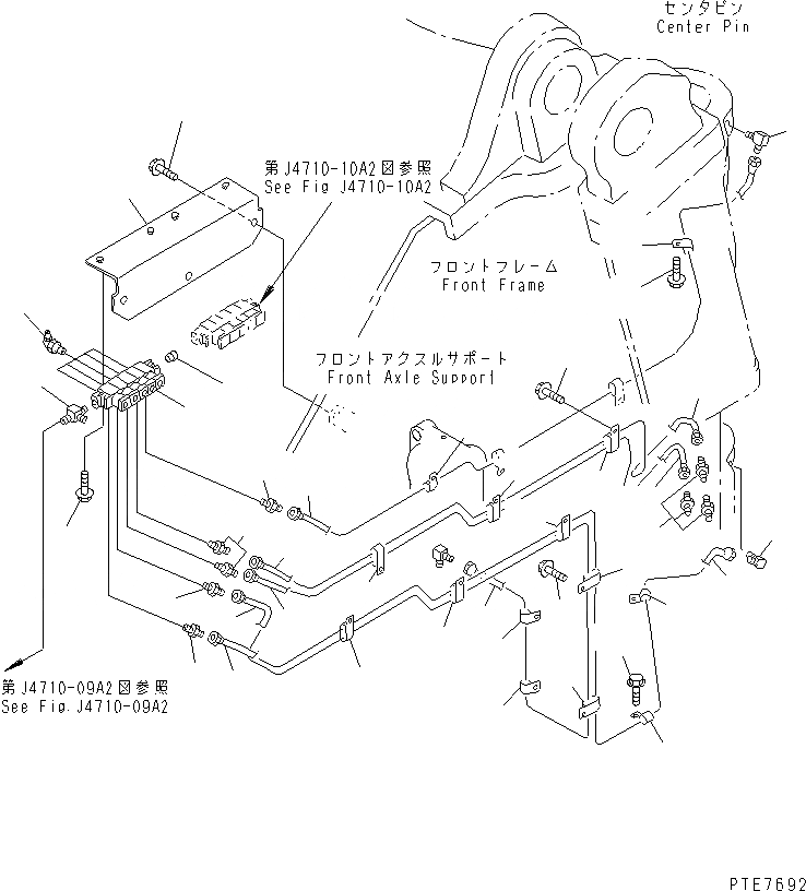 Схема запчастей Komatsu WA470-3 - УДАЛЕННАЯ СМАЗКА (ПЕРЕДН. РАМА ЦЕНТРАЛЬНЫЙ ПАЛЕЦ) (С АВТОМАТИЧ. СМАЗКОЙ) ОСНОВНАЯ РАМА И ЕЕ ЧАСТИ