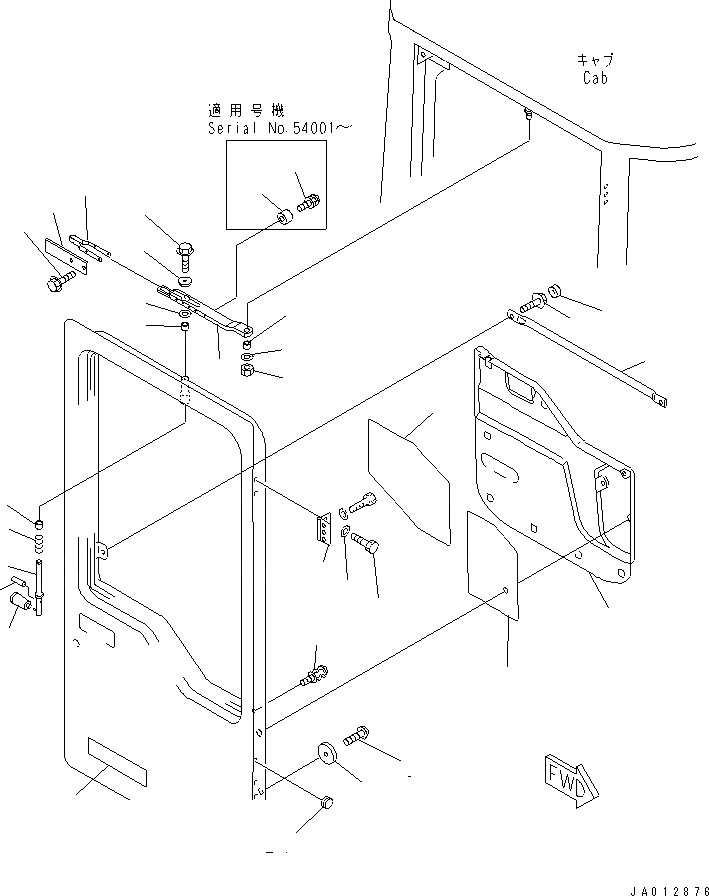 Схема запчастей Komatsu WA470-3 - КАБИНА ROPS (ЧАСТИ ДВЕРИ¤ ПРАВ. И МАРКИРОВКА) КАБИНА ОПЕРАТОРА И СИСТЕМА УПРАВЛЕНИЯ