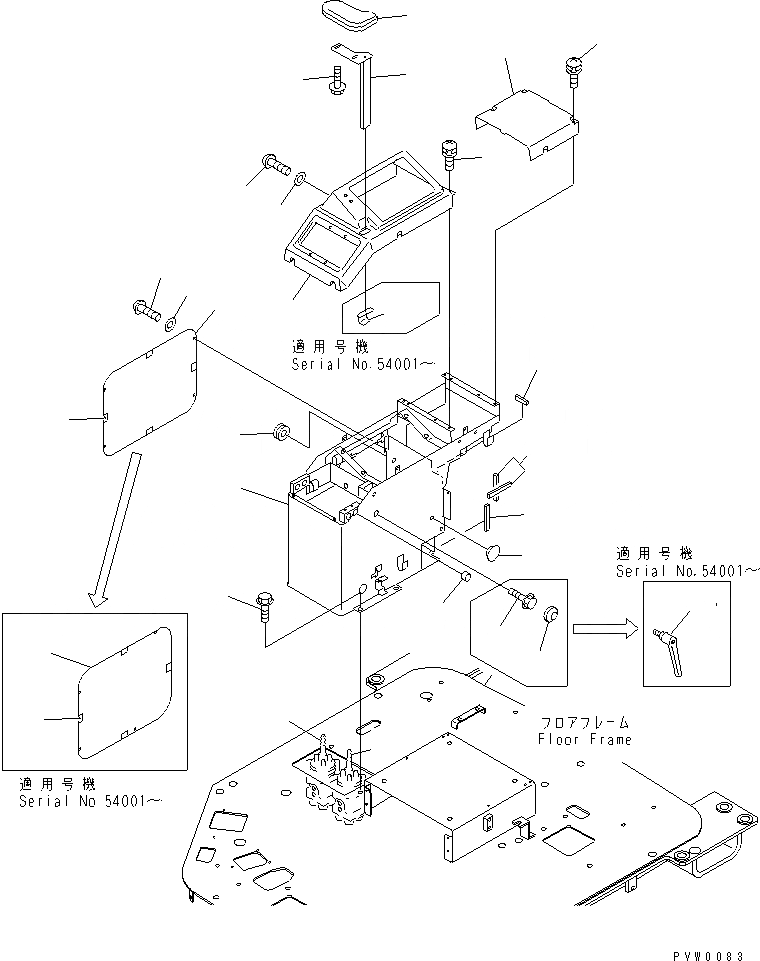 Схема запчастей Komatsu WA470-3 - ПОЛ (ПРАВ. КОНСОЛЬН. БЛОК) (С 3-Х СЕКЦ. КОНТР. КЛАПАНОМ) КАБИНА ОПЕРАТОРА И СИСТЕМА УПРАВЛЕНИЯ
