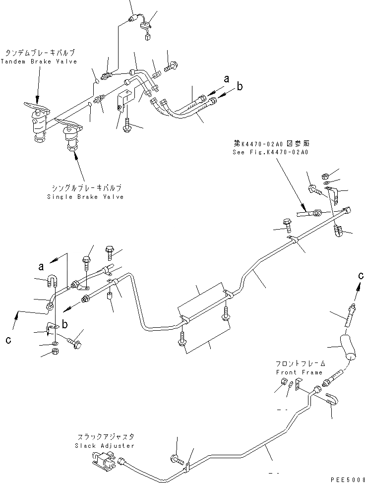 Схема запчастей Komatsu WA470-3 - УПРАВЛ-Е ТОРМОЗОМ (ТОРМОЗН. КЛАПАН - РЕГУЛ. УСИЛИЯ) КАБИНА ОПЕРАТОРА И СИСТЕМА УПРАВЛЕНИЯ