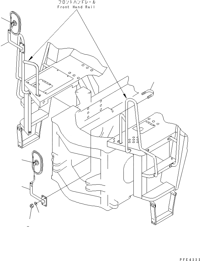 Схема запчастей Komatsu WA470-3 - ЗАДН. VIEW MIRROR ЧАСТИ КОРПУСА