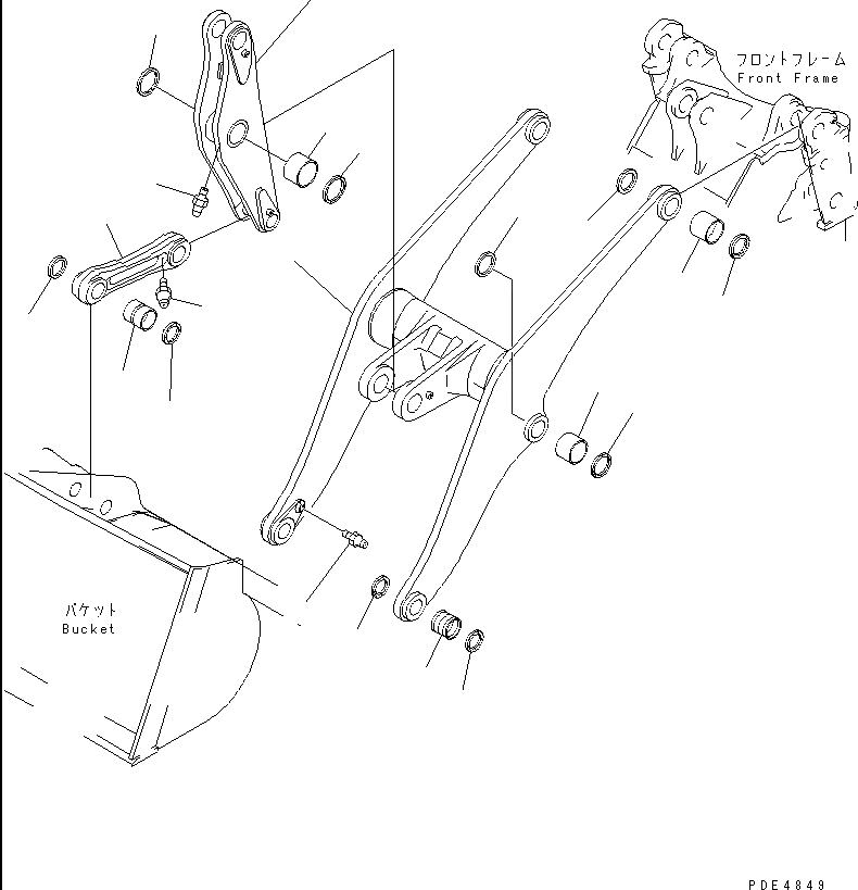 Схема запчастей Komatsu WA470-3 - РУКОЯТЬ И КОЛЕНЧАТЫЙ РЫЧАГ РАБОЧЕЕ ОБОРУДОВАНИЕ
