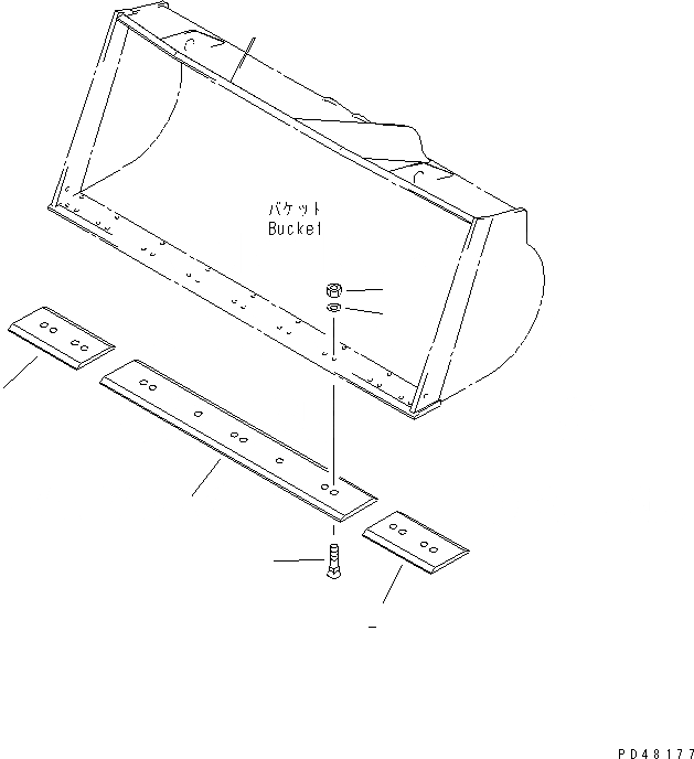 Схема запчастей Komatsu WA470-3 - РЕЖУЩ. КРОМКА НА БОЛТАХ РАБОЧЕЕ ОБОРУДОВАНИЕ