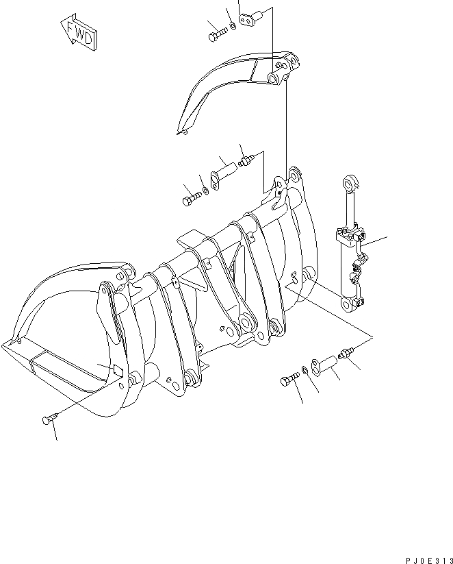 Схема запчастей Komatsu WA470-3 - ЗАХВАТ ДЛЯ БРЕВЕН (КРЕПЛЕНИЕ)(№-) РАБОЧЕЕ ОБОРУДОВАНИЕ