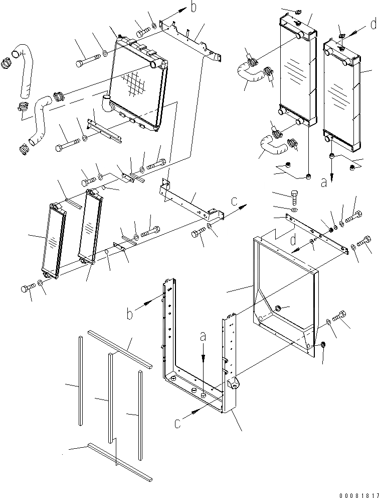 Схема запчастей Komatsu WA470-6 - РАДИАТОР(№9-) СИСТЕМА ОХЛАЖДЕНИЯ