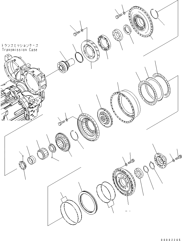 Схема запчастей Komatsu WA470-6 - ГИДРОТРАНСФОРМАТОР (С БЛОКИР. UP)(№9-) СИЛОВАЯ ПЕРЕДАЧА