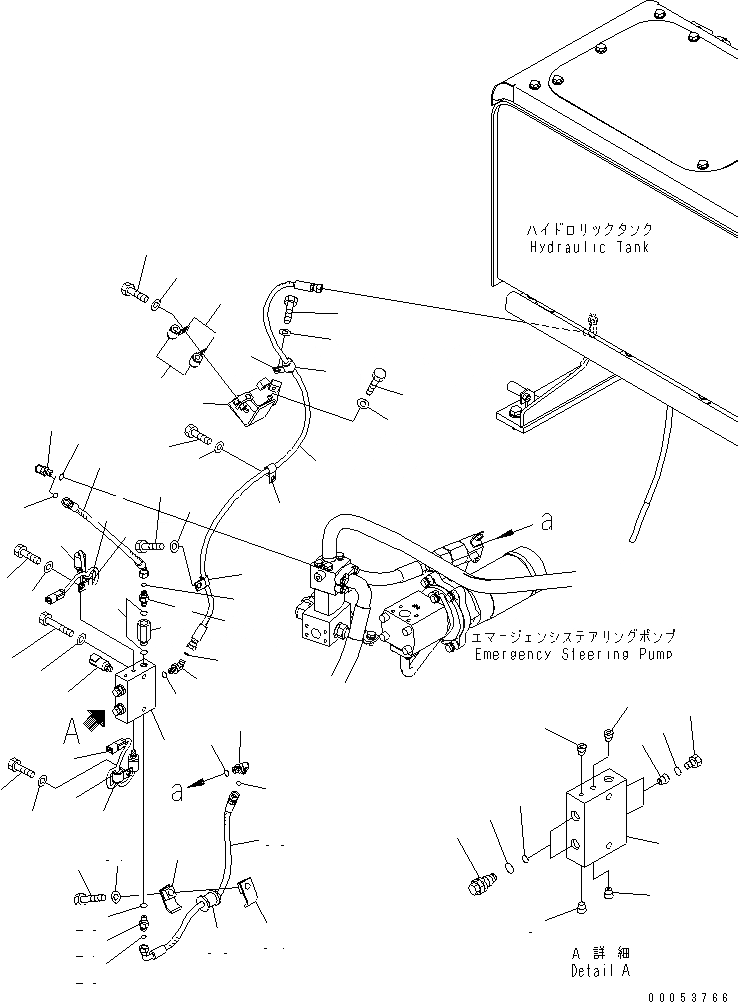 Схема запчастей Komatsu WA470-6 - ГИДР. НАСОС. (ЭКСТРЕНН. КЛАПАН ЛИНИЯ)(№8-9) ГИДРАВЛИКА