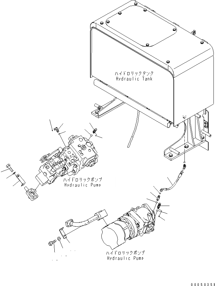 Схема запчастей Komatsu WA470-6 - ГИДР. НАСОС. (LS ЛИНИЯ)(№8-9) ГИДРАВЛИКА