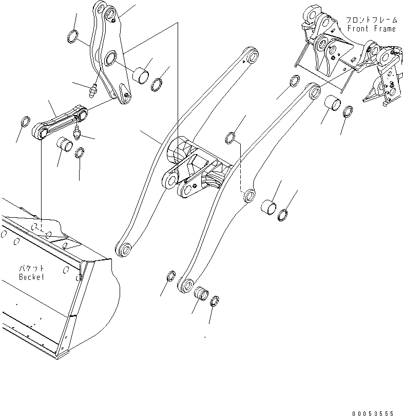 Схема запчастей Komatsu WA470-6 - РУКОЯТЬ И BELL CRANK (ДЛЯ ПОГРУЗ. METER)(№8-9) РАБОЧЕЕ ОБОРУДОВАНИЕ