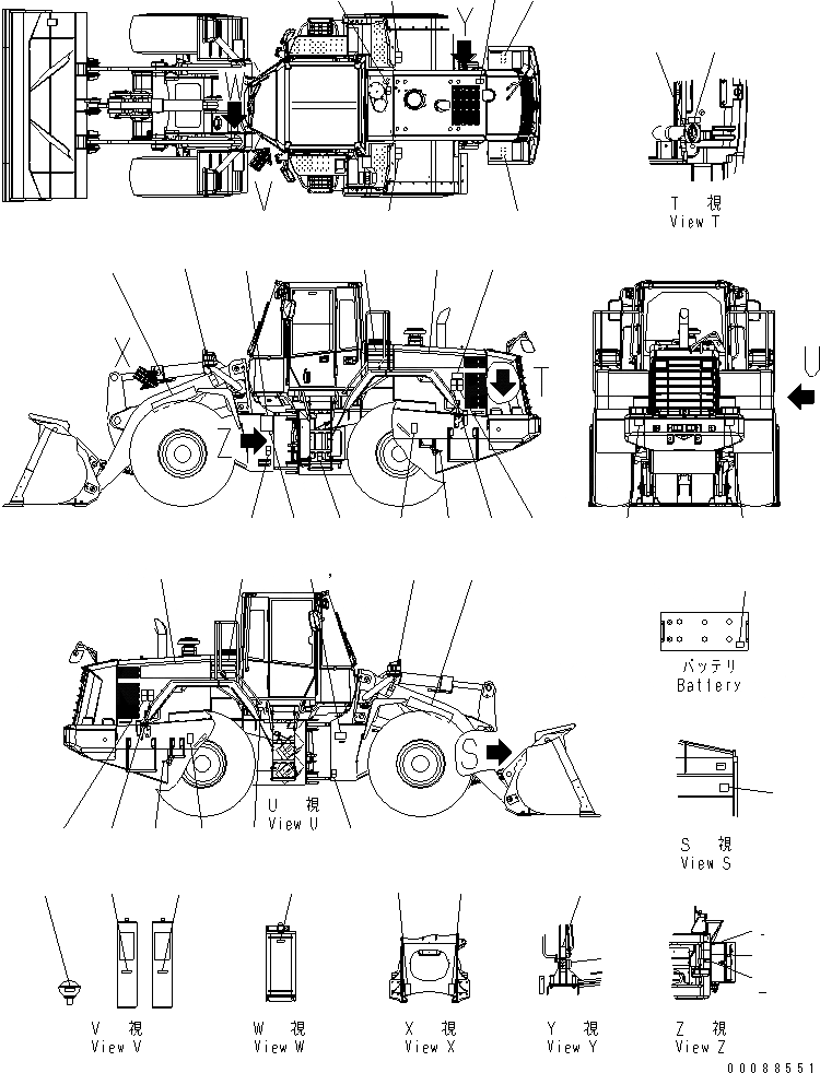Схема запчастей Komatsu WA470-6 - МАРКИРОВКА (АНГЛ.) (ДЛЯ СЕВ. АМЕРИКИ) (/)(№9-) МАРКИРОВКА