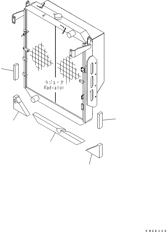 Схема запчастей Komatsu WA470-5 - РАДИАТОР (ЩИТКИ) (/) СИСТЕМА ОХЛАЖДЕНИЯ