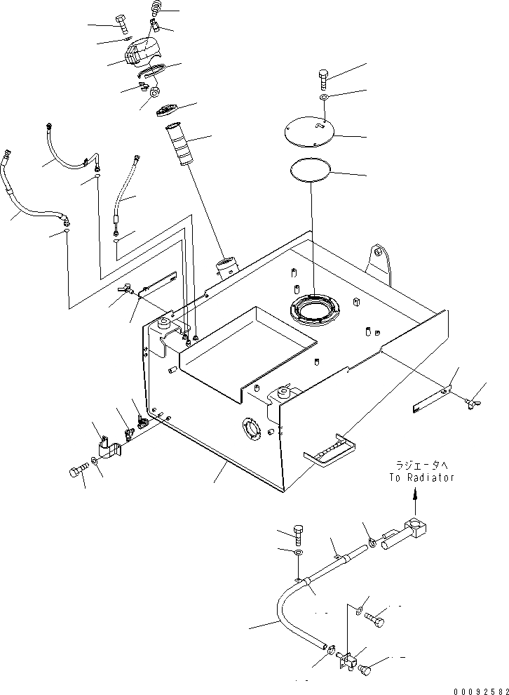 Схема запчастей Komatsu WA470-5 - ТОПЛИВН. БАК. (ЗАПЫЛЕНН МЕСТН. ARRANGEMENT) ТОПЛИВН. БАК. AND КОМПОНЕНТЫ