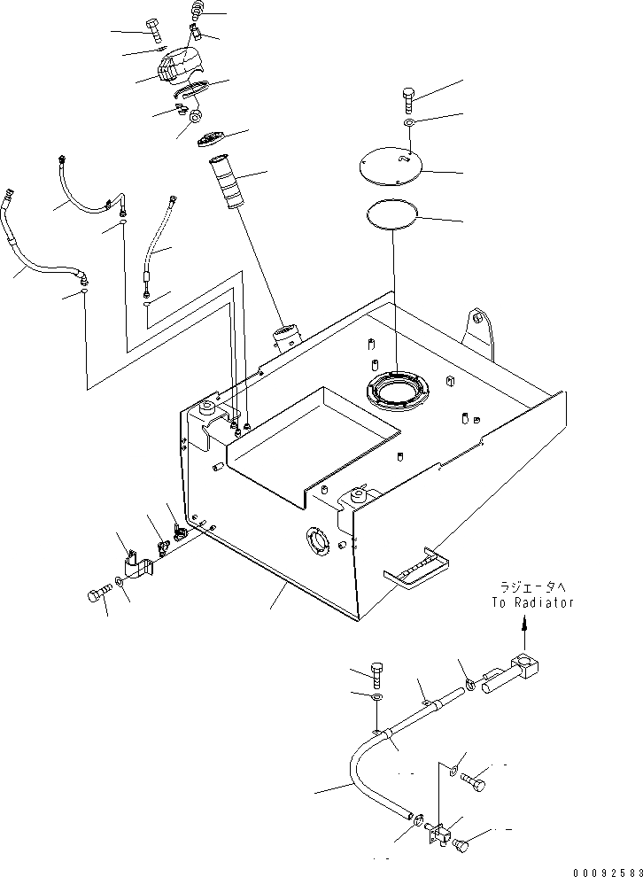 Схема запчастей Komatsu WA470-5 - ТОПЛИВН. БАК. (ДЛЯ LOG ВИЛЫ) (ЗАПЫЛЕНН МЕСТН. ARRANGEMENT) ТОПЛИВН. БАК. AND КОМПОНЕНТЫ