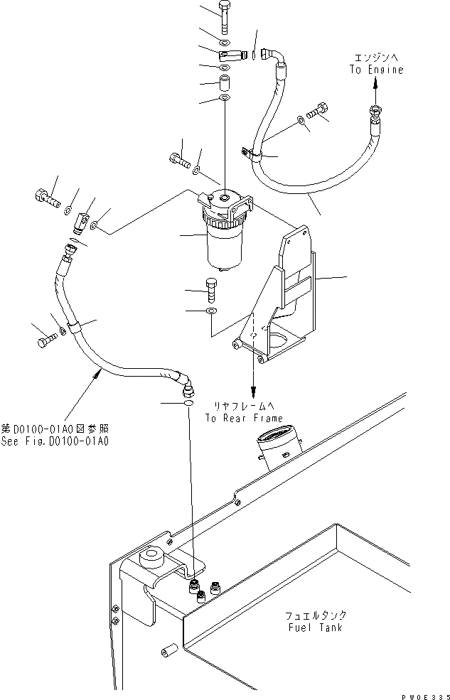 Схема запчастей Komatsu WA470-5 - ТОПЛИВН. БАК. (КРЕПЛЕНИЕ ВОДООТДЕЛИТЕЛЯ) ТОПЛИВН. БАК. AND КОМПОНЕНТЫ