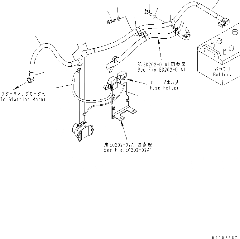 Схема запчастей Komatsu WA470-5 - ЗАДН. Э/ПРОВОДКА (WIRE) (КРОМЕ ЯПОН.) ЭЛЕКТРИКА