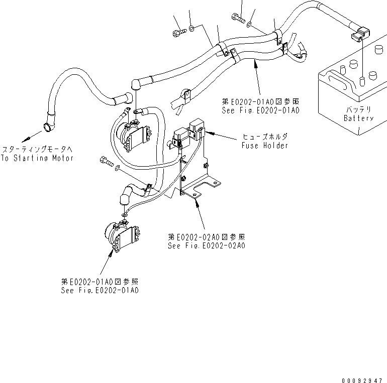 Схема запчастей Komatsu WA470-5 - ЗАДН. Э/ПРОВОДКА (WIRE КРЕПЛЕНИЕ)(№8-) ЭЛЕКТРИКА