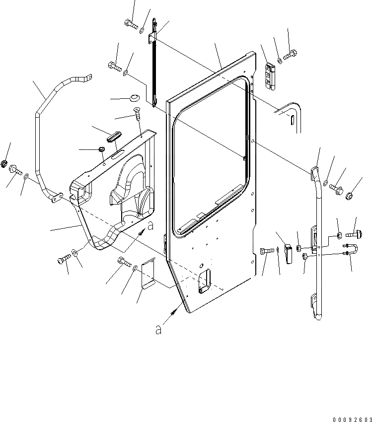 Схема запчастей Komatsu WA470-5 - КАБИНА ROPS (ЧАСТИ ДВЕРИ¤ ЛЕВ.) (КРОМЕ ЯПОН.) КАБИНА ОПЕРАТОРА И СИСТЕМА УПРАВЛЕНИЯ