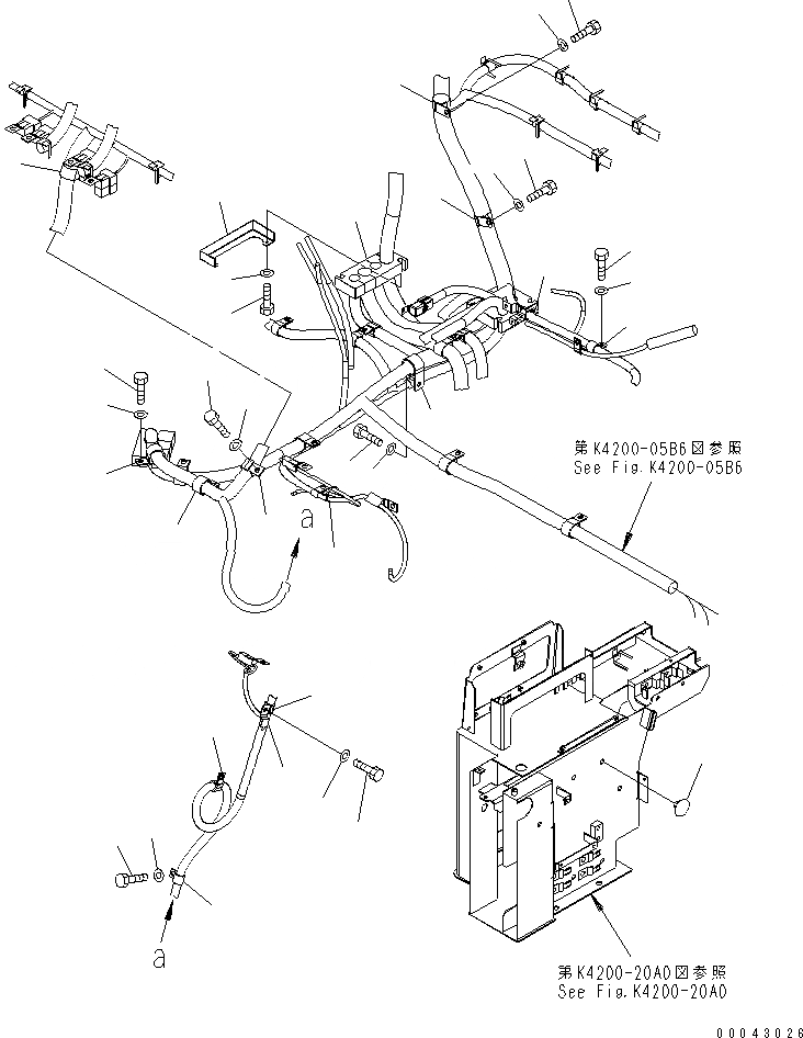 Схема запчастей Komatsu WA470-5 - ОСНОВН. КОНСТРУКЦИЯ (ПРОВОДКА) (ДЛЯ АВТОМАТИЧ. КОНДИЦ. ВОЗДУХА) (/) КАБИНА ОПЕРАТОРА И СИСТЕМА УПРАВЛЕНИЯ