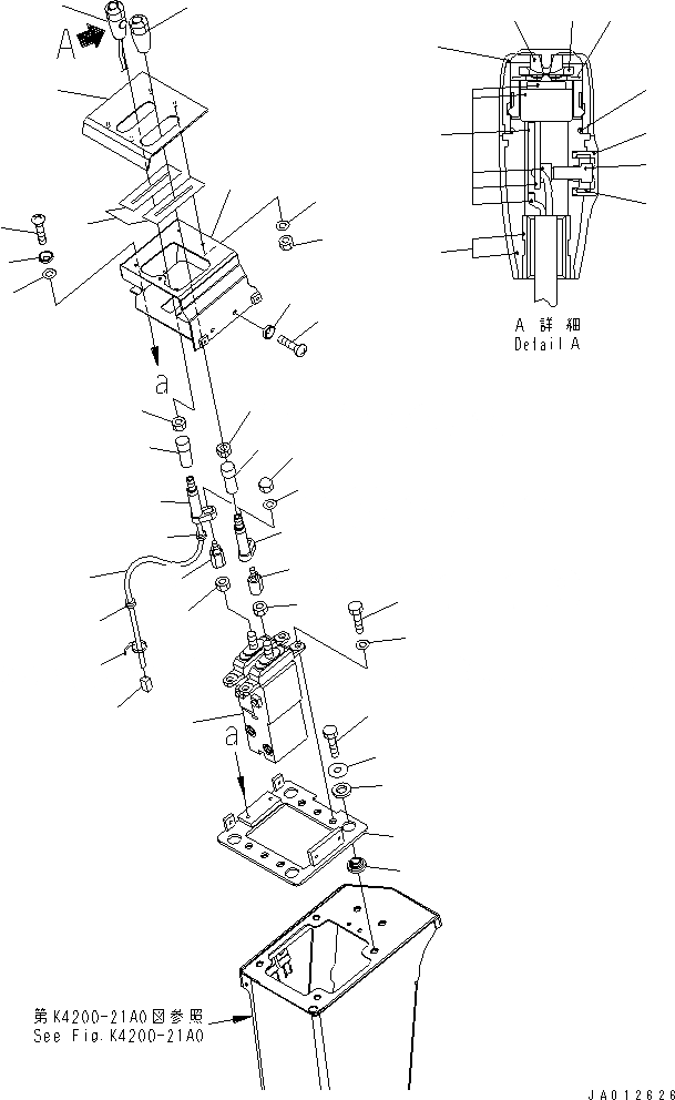 Схема запчастей Komatsu WA470-5 - ОСНОВН. КОНСТРУКЦИЯ (УПРАВЛЕНИЕ ПОГРУЗКОЙ) (РЫЧАГ) КАБИНА ОПЕРАТОРА И СИСТЕМА УПРАВЛЕНИЯ