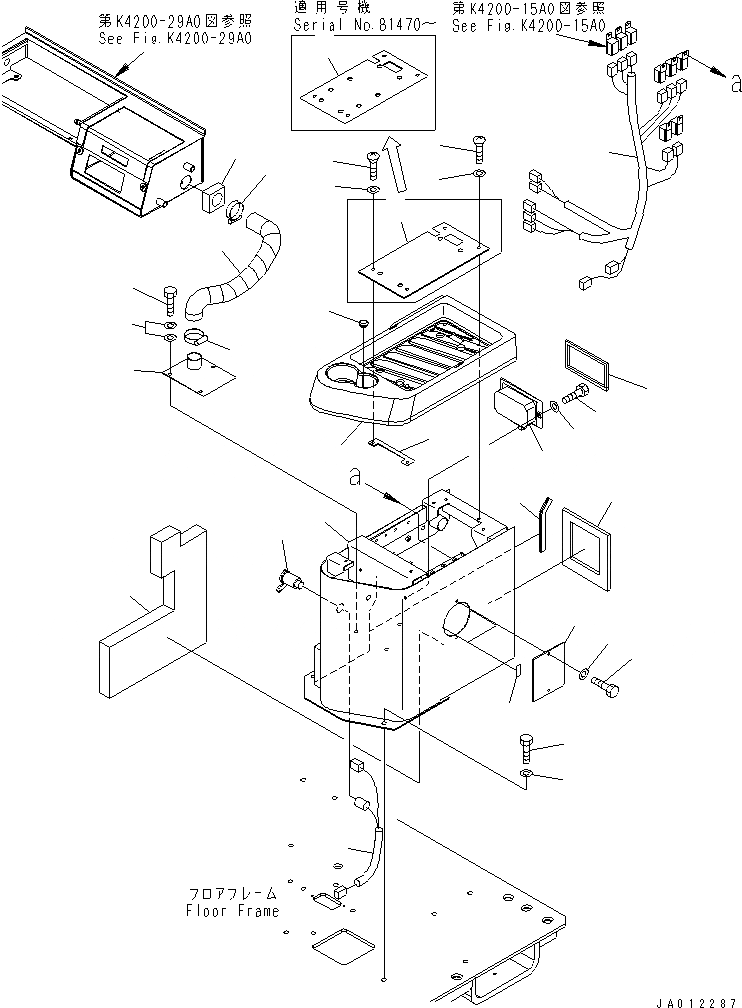 Схема запчастей Komatsu WA470-5 - ОСНОВН. КОНСТРУКЦИЯ (КОНСОЛЬ) (ЛЕВ.) (TRAY) (PRINTER ДЛЯ ПОГРУЗ. METER) КАБИНА ОПЕРАТОРА И СИСТЕМА УПРАВЛЕНИЯ
