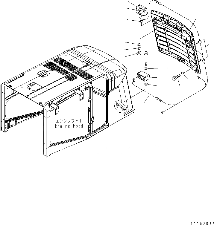 Схема запчастей Komatsu WA470-5 - КАПОТ (BACK СИГНАЛИЗ-Я И ОСВЕЩЕНИЕ) ЧАСТИ КОРПУСА
