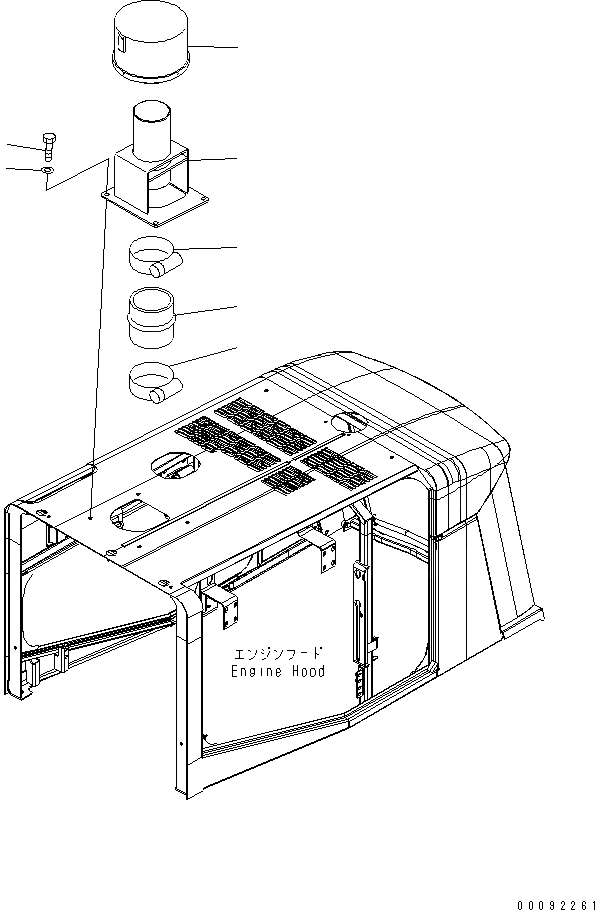 Схема запчастей Komatsu WA470-5 - КАПОТ (ПРЕФИЛЬТР) ЧАСТИ КОРПУСА