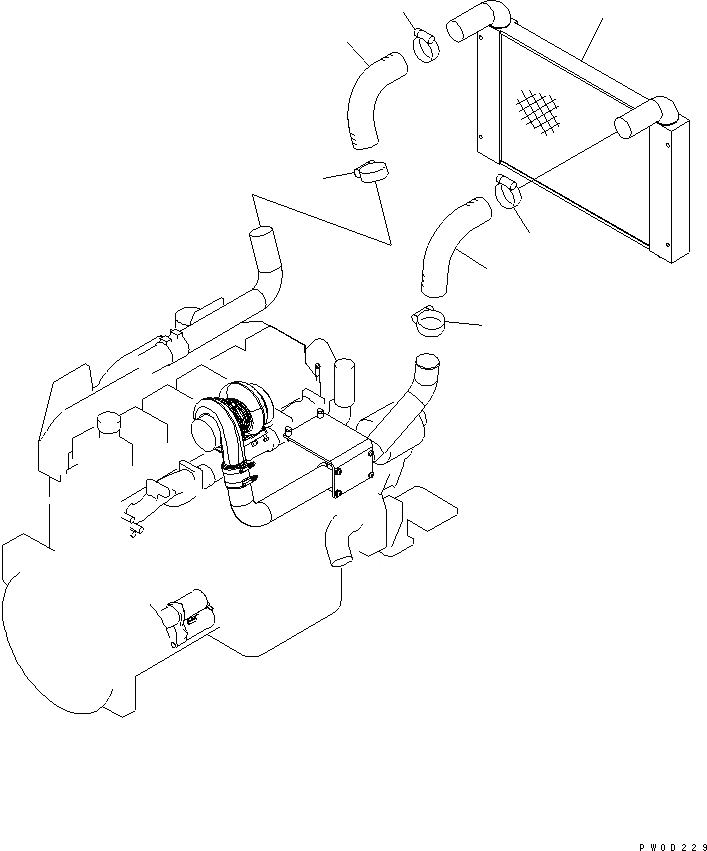 Схема запчастей Komatsu WA470-5 - ДВИГАТЕЛЬ ПЕРЕДАЧА КОМПОНЕНТЫ ДВИГАТЕЛЯ