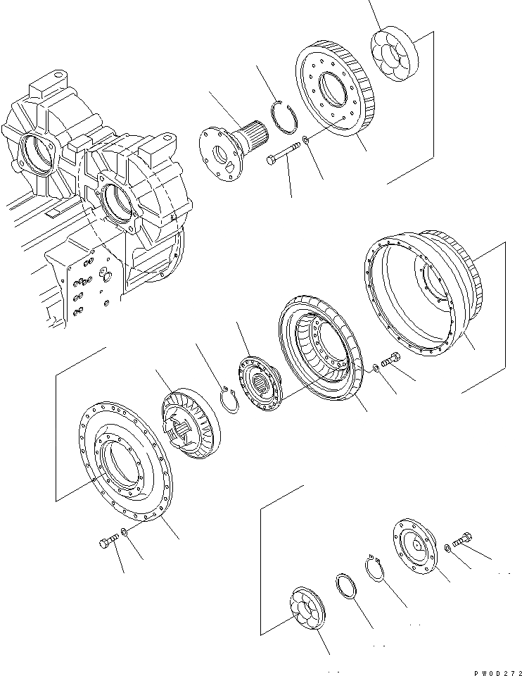 Схема запчастей Komatsu WA470-5 - ГИДРОТРАНСФОРМАТОР ТРАНСМИССИЯ