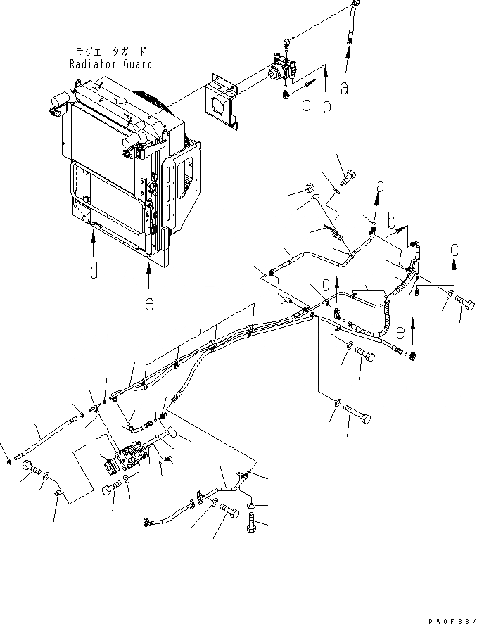 Схема запчастей Komatsu WA470-5 - ПРИВОД ВЕНТИЛЯТОРА ТРУБЫ ГИДРАВЛИКА