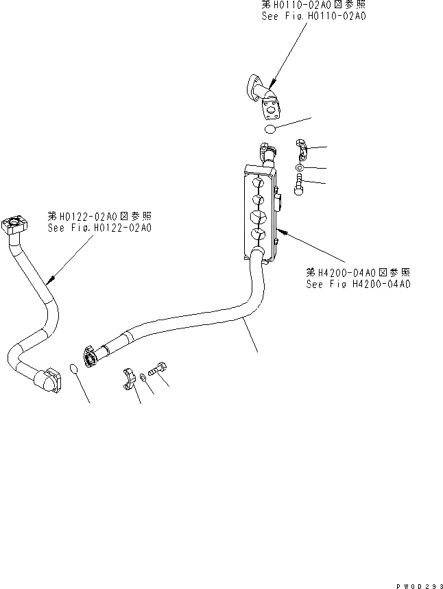 Схема запчастей Komatsu WA470-5 - ГИДРОЛИНИЯ (ОХЛАЖДЕНИЕ СИСТЕМЫ ПОВОРОТА) ГИДРАВЛИКА