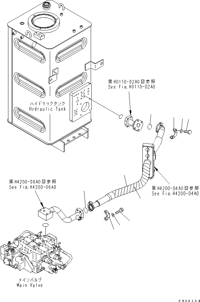 Схема запчастей Komatsu WA470-5 - ГИДРОЛИНИЯ (ВОЗВРАТНАЯ ЛИНИЯ) ГИДРАВЛИКА