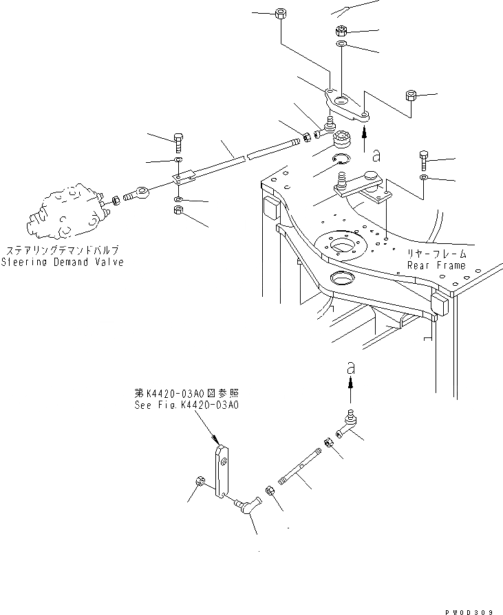 Схема запчастей Komatsu WA470-5 - РУЛЕВ. УПРАВЛЕНИЕ ЛИНИЯ (РУЛЕВ. УПРАВЛЕНИЕ МЕХАНИЗМ) ГИДРАВЛИКА