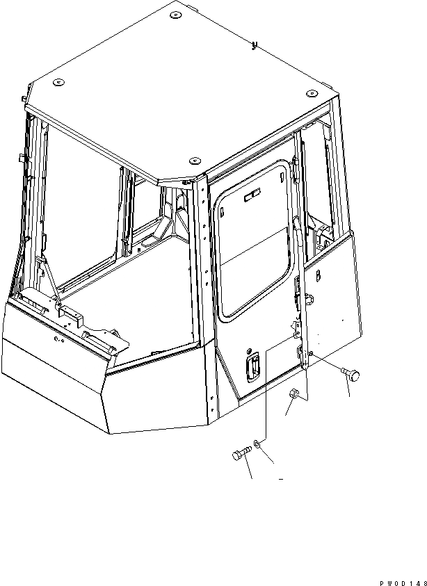 Схема запчастей Komatsu WA470-5 - КАБИНА ROPS (ДВЕРЬ MOUTING ЧАСТИ) КАБИНА ОПЕРАТОРА И СИСТЕМА УПРАВЛЕНИЯ