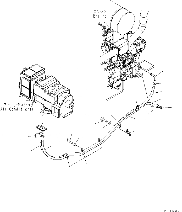 Схема запчастей Komatsu WA470-5 - ОБОГРЕВАТЕЛЬ. PIPNG КАБИНА ОПЕРАТОРА И СИСТЕМА УПРАВЛЕНИЯ