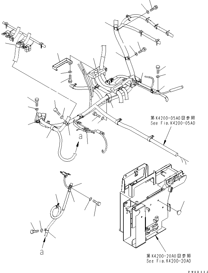 Схема запчастей Komatsu WA470-5 - ОСНОВН. КОНСТРУКЦИЯ (ПРОВОДКА) (/) КАБИНА ОПЕРАТОРА И СИСТЕМА УПРАВЛЕНИЯ