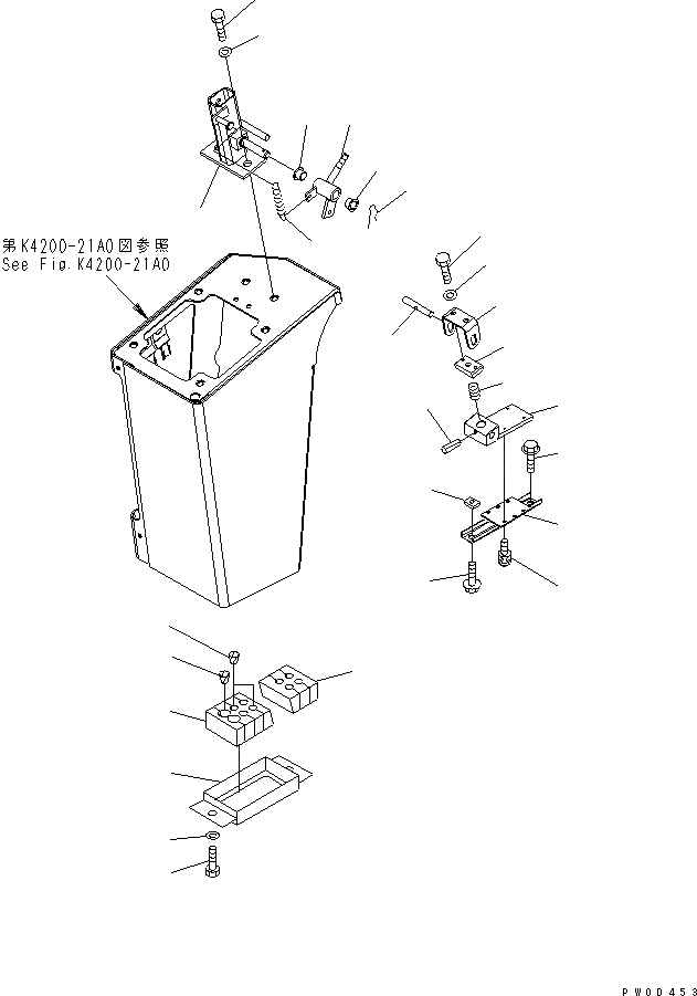 Схема запчастей Komatsu WA470-5 - ОСНОВН. КОНСТРУКЦИЯ (УПРАВЛЕНИЕ ПОГРУЗКОЙ) (СУППОРТ НАКЛОН.) КАБИНА ОПЕРАТОРА И СИСТЕМА УПРАВЛЕНИЯ