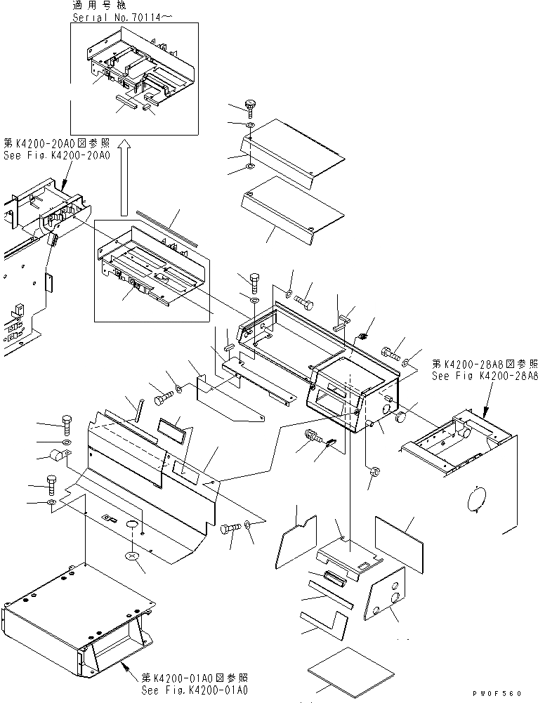 Схема запчастей Komatsu WA470-5 - ОСНОВН. КОНСТРУКЦИЯ (ЗАДН. КОНСОЛЬ) (ДЛЯ ВОЗД.-CONDTIONER LESS) КАБИНА ОПЕРАТОРА И СИСТЕМА УПРАВЛЕНИЯ