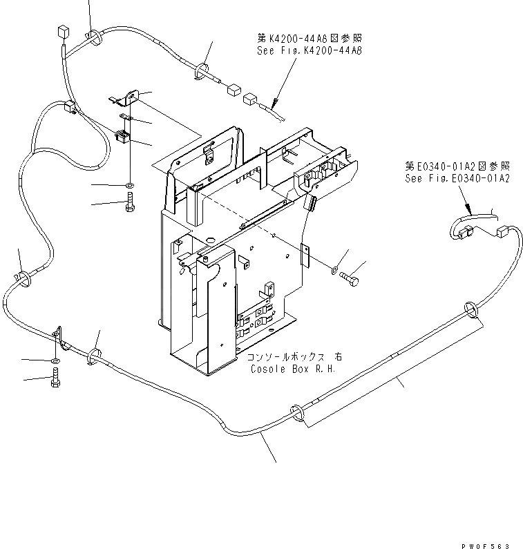 Схема запчастей Komatsu WA470-5 - ВРАЩАЮЩ. ОСВЕЩЕНИЕ Э/ПРОВОДКА КАБИНА ОПЕРАТОРА И СИСТЕМА УПРАВЛЕНИЯ