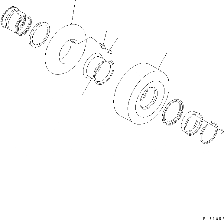 Схема запчастей Komatsu WA470-5 - ШИНЫ (.- С ТРУБКА ШИНЫ) ПОДВЕСКА И КОЛЕСА
