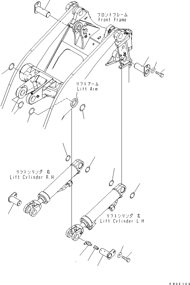 Схема запчастей Komatsu WA470-5 - ГИДРОЦИЛИНДР ПОДЪЕМА (ПАЛЕЦ) (С АВТОМАТИЧ. СМАЗКОЙ) РАБОЧЕЕ ОБОРУДОВАНИЕ