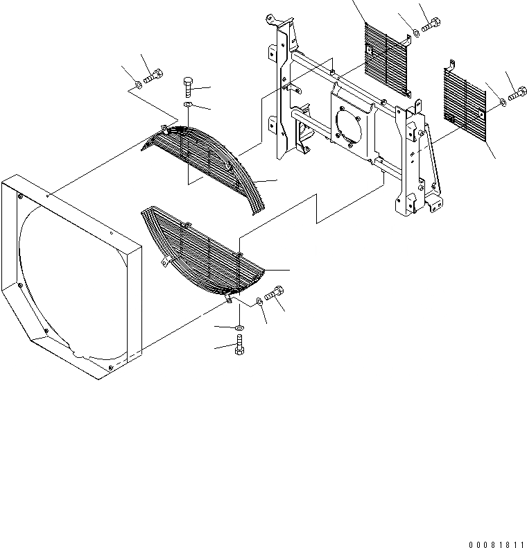 Схема запчастей Komatsu WA470-6 - РАДИАТОР (ЗАЩИТА ВЕНТИЛЯТОРА)(№9-) СИСТЕМА ОХЛАЖДЕНИЯ