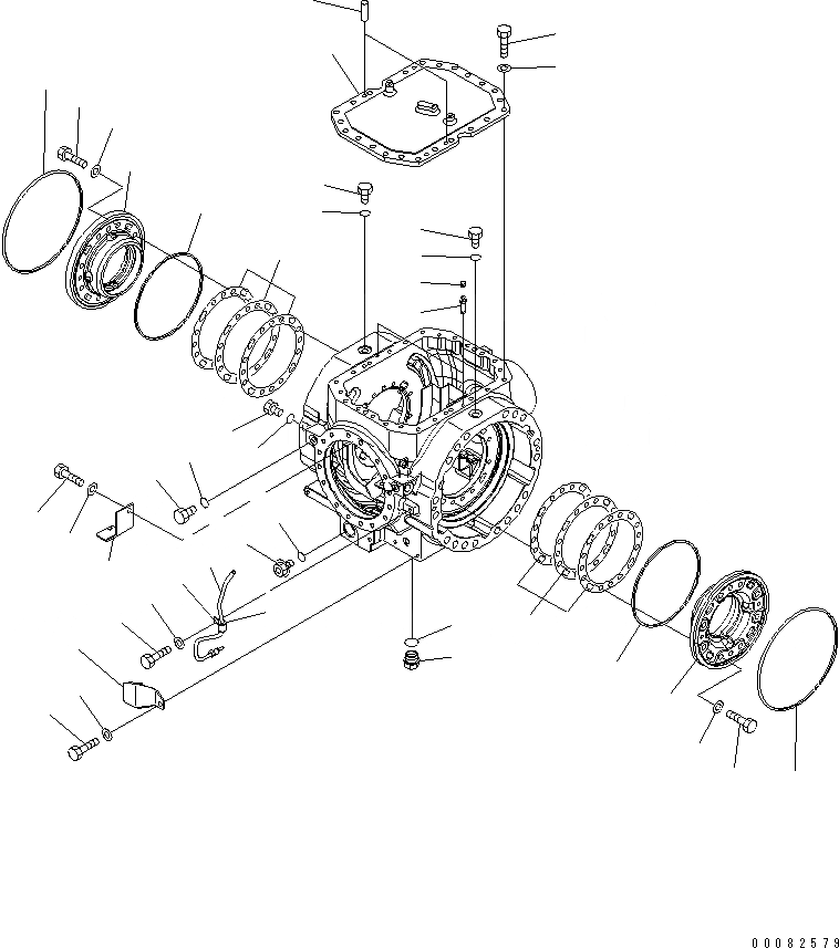Схема запчастей Komatsu WA470-6 - ЗАДН. МОСТ (ДИФФЕРЕНЦ.¤ /)(№9-) СИЛОВАЯ ПЕРЕДАЧА