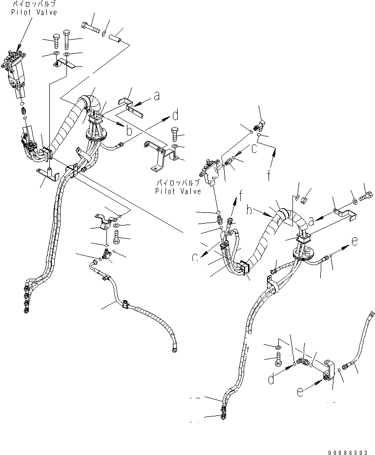Схема запчастей Komatsu WA470-6 - УПРАВЛЕНИЕ ПОГРУЗКОЙ (PPC ШЛАНГИ) (/) (ДЛЯ 3-Х СЕКЦИОНН. КОНТРОЛЬН. КЛАПАН)(№8-) КАБИНА ОПЕРАТОРА И СИСТЕМА УПРАВЛЕНИЯ