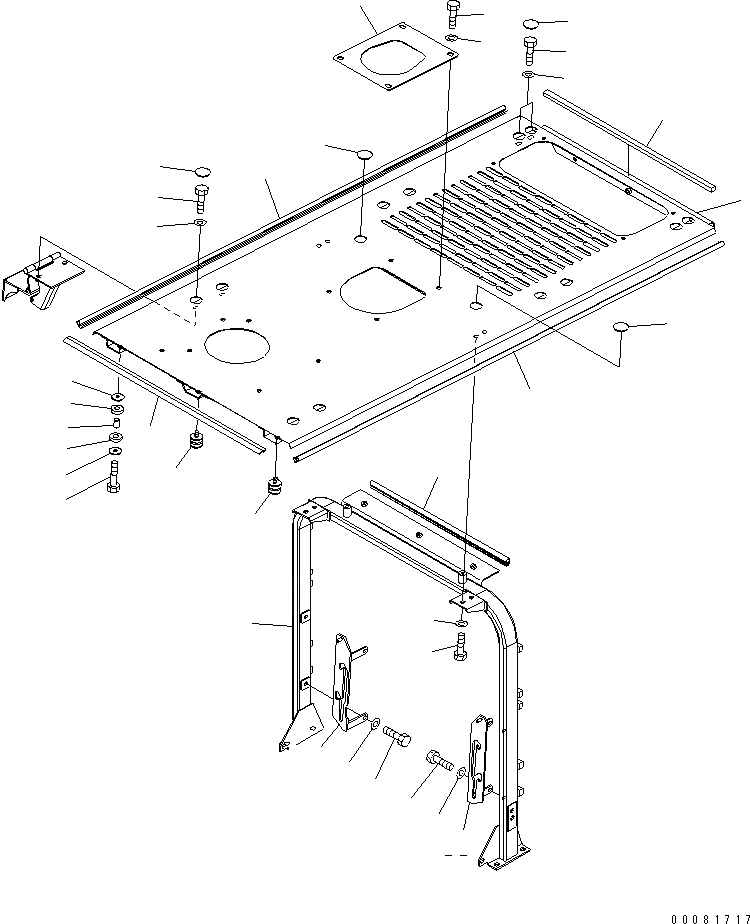 Схема запчастей Komatsu WA470-6 - КАПОТ (COVER) (/)(№9-) ЧАСТИ КОРПУСА