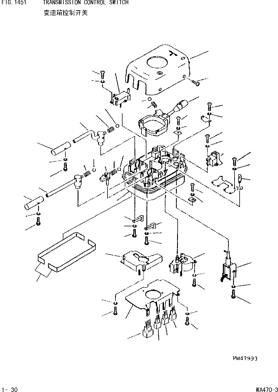 Схема запчастей Komatsu WA470-DZ-3 - УПРАВЛ-Е ТРАНСМИССИЕЙ ПЕРЕКЛЮЧАТЕЛЬ [КОМПОНЕНТЫ ДВИГАТЕЛЯ И ЭЛЕКТРИКА]