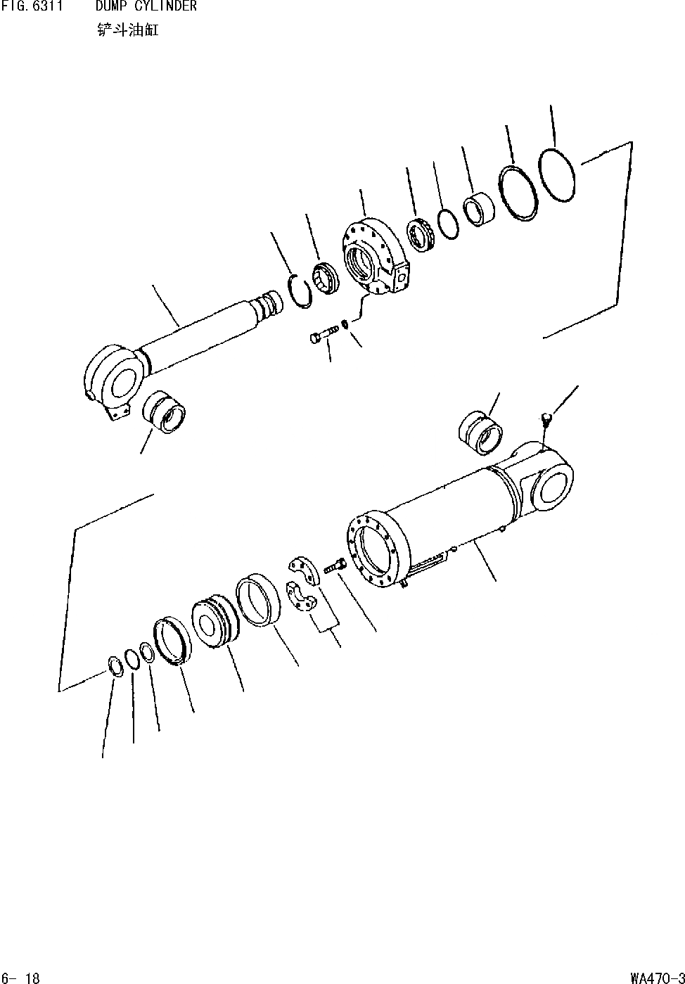 Схема запчастей Komatsu WA470-DZ-3 - ГИДРОЦИЛИНДР КОВША [УПРАВЛ-Е РАБОЧИМ ОБОРУДОВАНИЕМ]